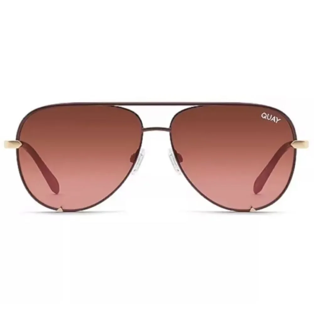 QUAY High Key Sunglasses Bronze Frame Brown Pink Gradient mirrored⭐️